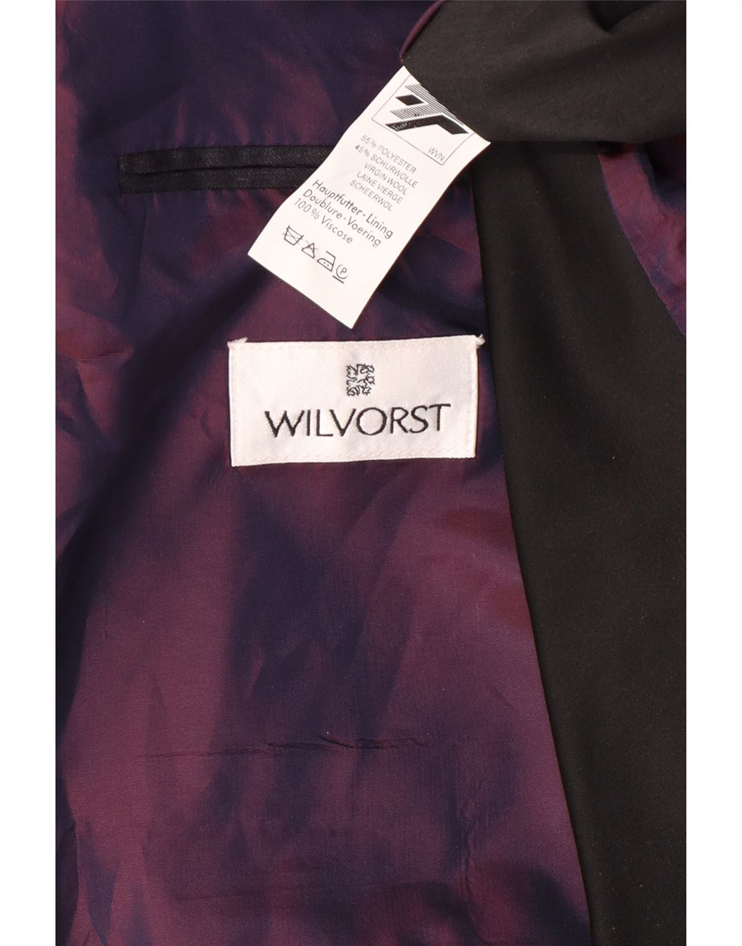 Giacca blazer doppiopetto da uomo Wilvorst UK 38 medio blu navy
