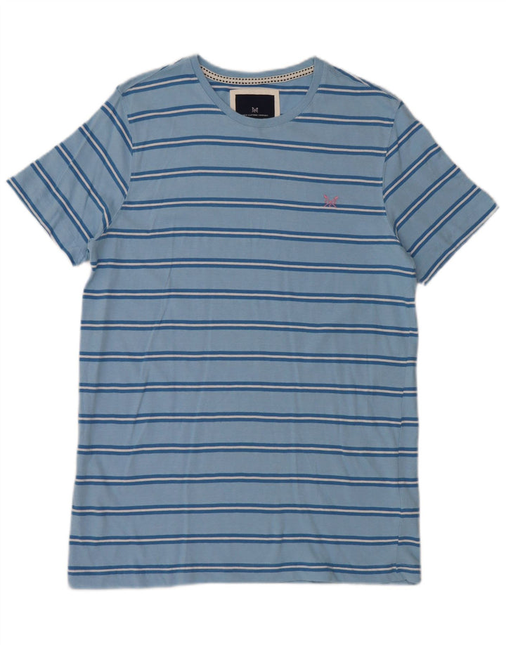 CREW CLOTHING T-shirt da uomo Top in cotone a righe blu medio