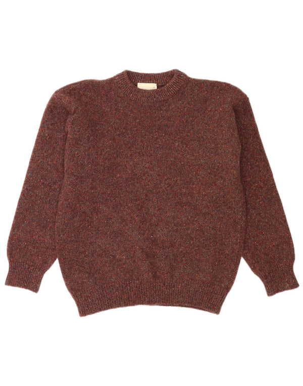 Vintage Womens Turtle Neck Jumper Sweater UK 14 Medium Brown Flecked Wool