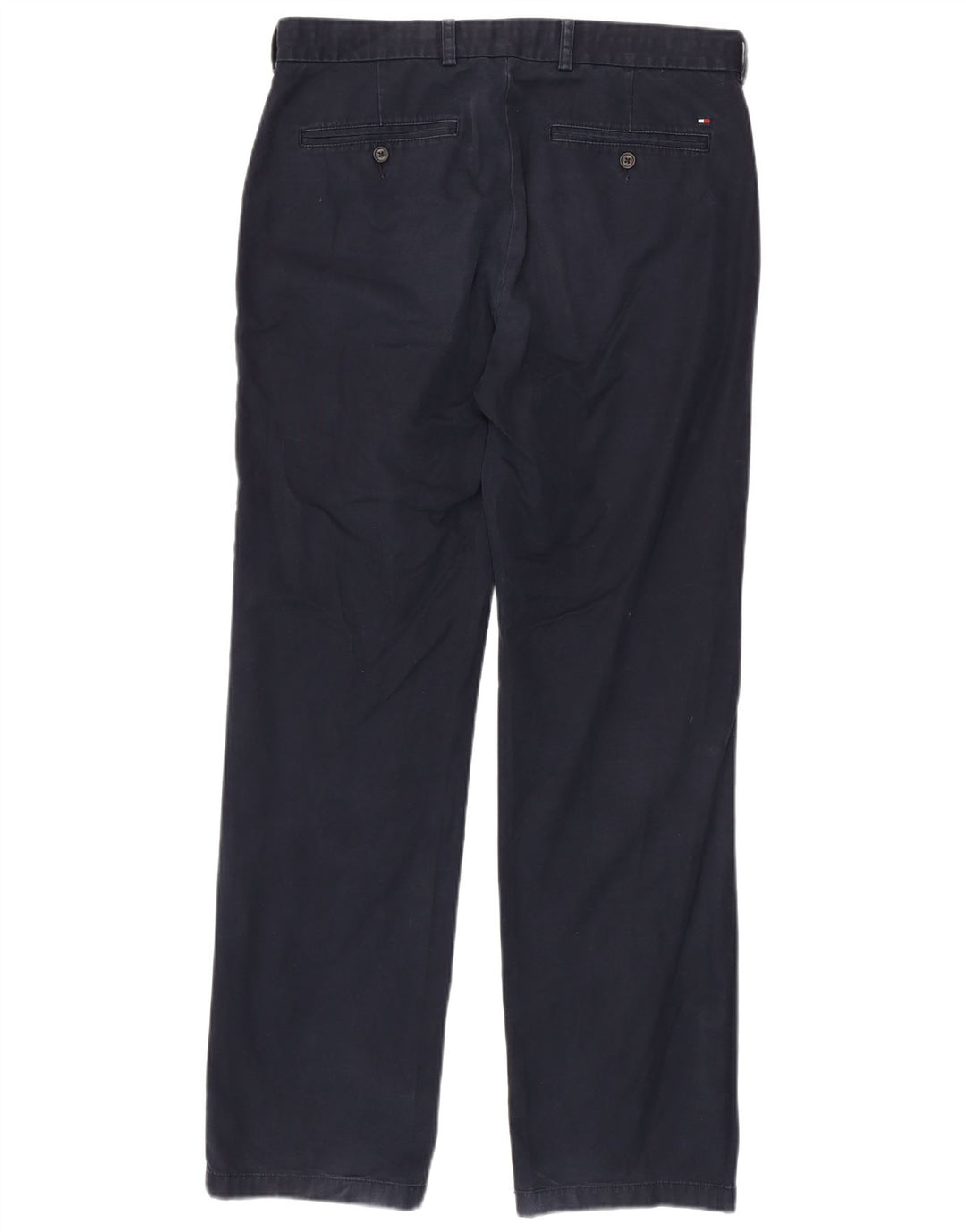 TOMMY HILFIGER Pantaloni chino dritti da uomo W34 L34 cotone blu navy