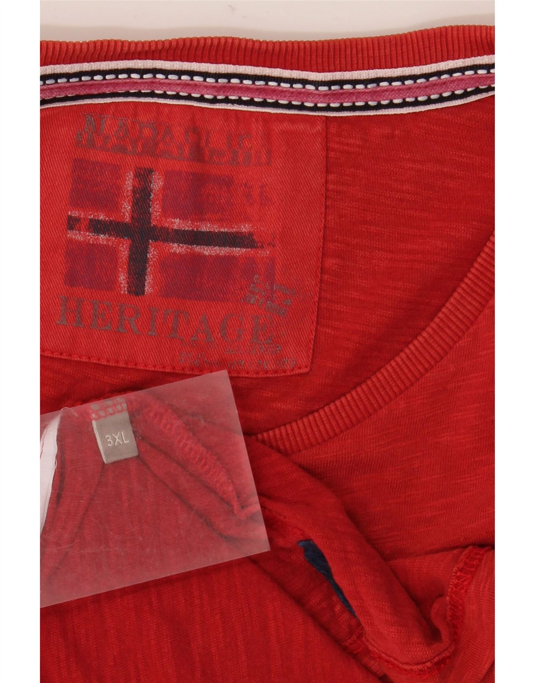 Napapijri Maglia Heritage da uomo a maniche lunghe 3XL Rossa