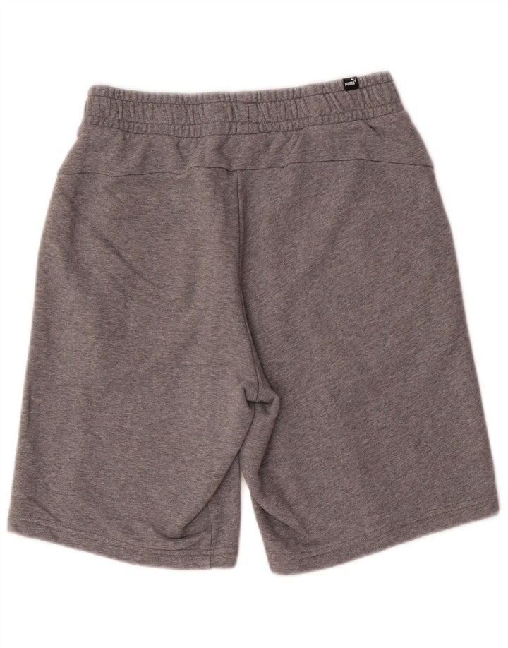 Pantaloncini sportivi da uomo Puma in cotone screziato grigio medio