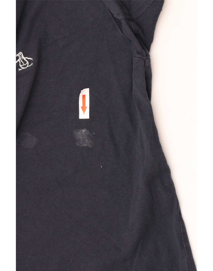 T-shirt da uomo a maniche corte con vestibilità regolare Penguin Top in cotone blu navy medio