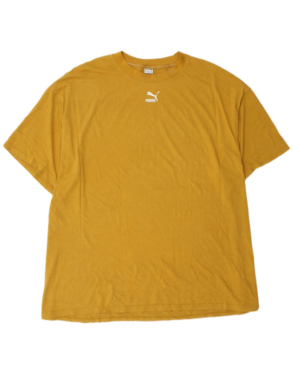 T-shirt ampia da uomo PUMA, vestibilità ampia, XL, cotone giallo