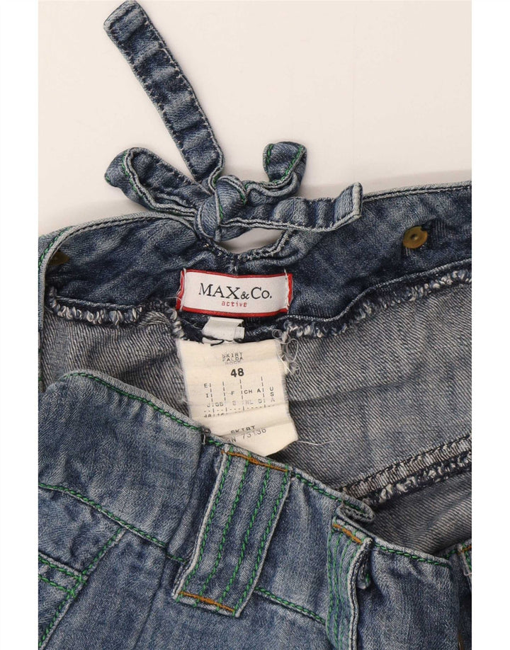 Max&Co. Mini gonna in denim da donna UK 16 grande W32 cotone blu