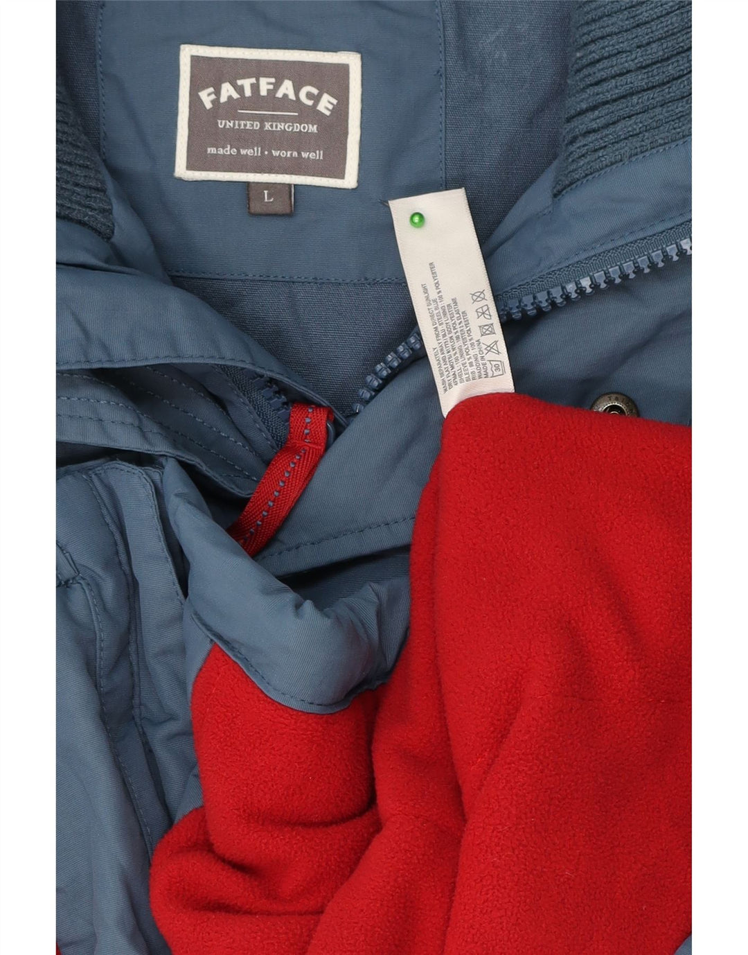 FAT FACE Giacca a vento con cappuccio da uomo UK 40 Large Blu Nylon