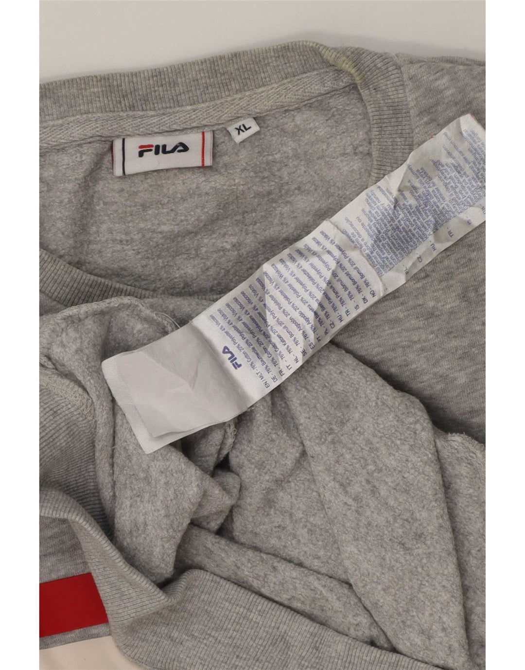 Felpa grafica da uomo Fila Maglione XL Cotone chiazzato grigio