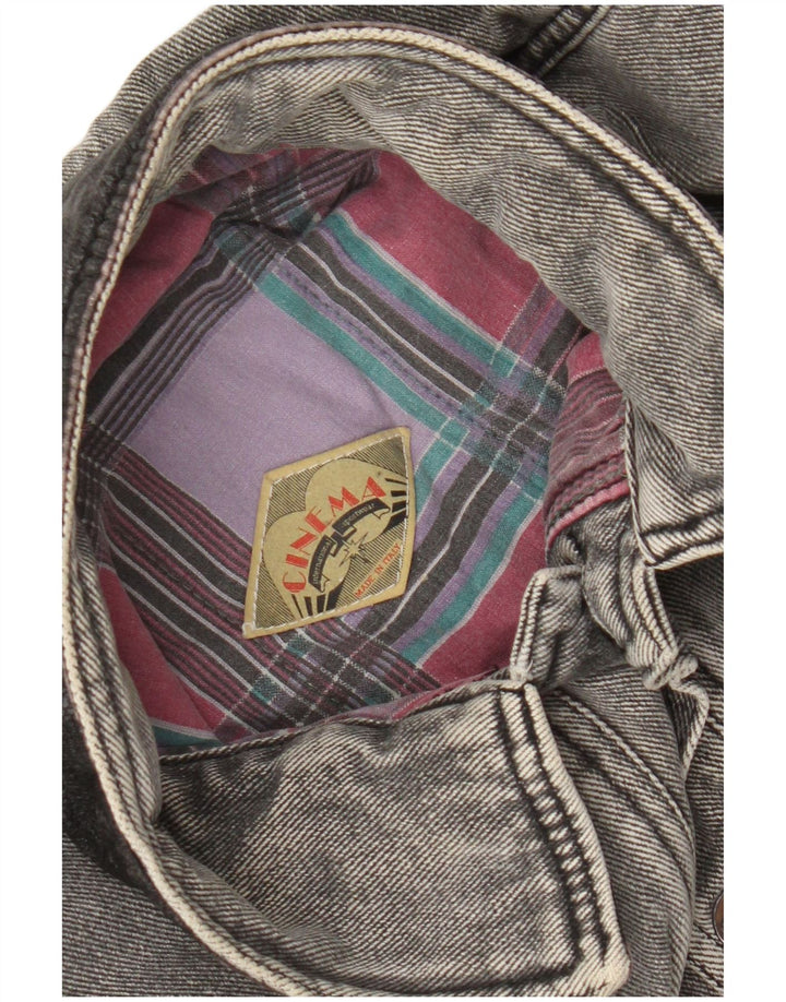 Giacca di jeans vintage da uomo UK 40 grande grigia