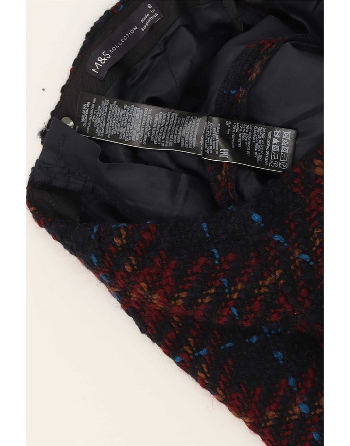 Minigonna da donna Zara UK 8 piccola in acrilico a quadri multicolore