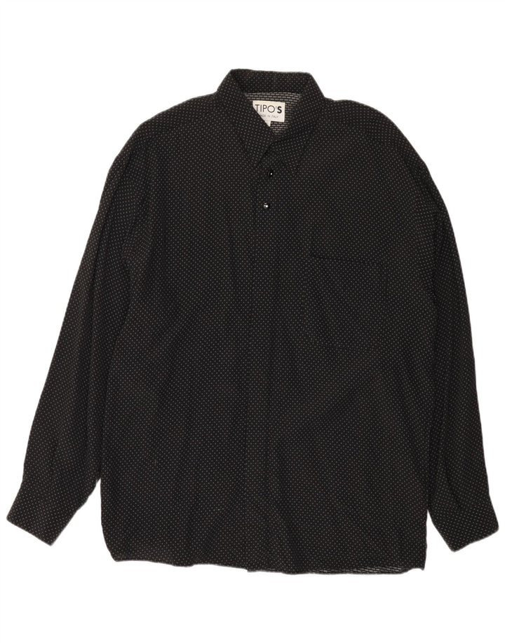 Camicia Tipo' S Uomo XL Viscosa Maculata Nera