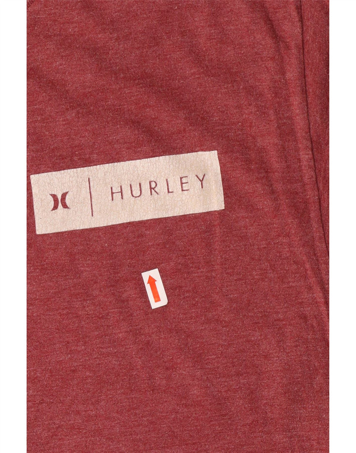 T-shirt da uomo Hurley in cotone bordeaux medio