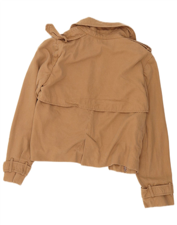 Giacca militare oversize aperta da donna Zara UK 10 piccola Lyocell beige