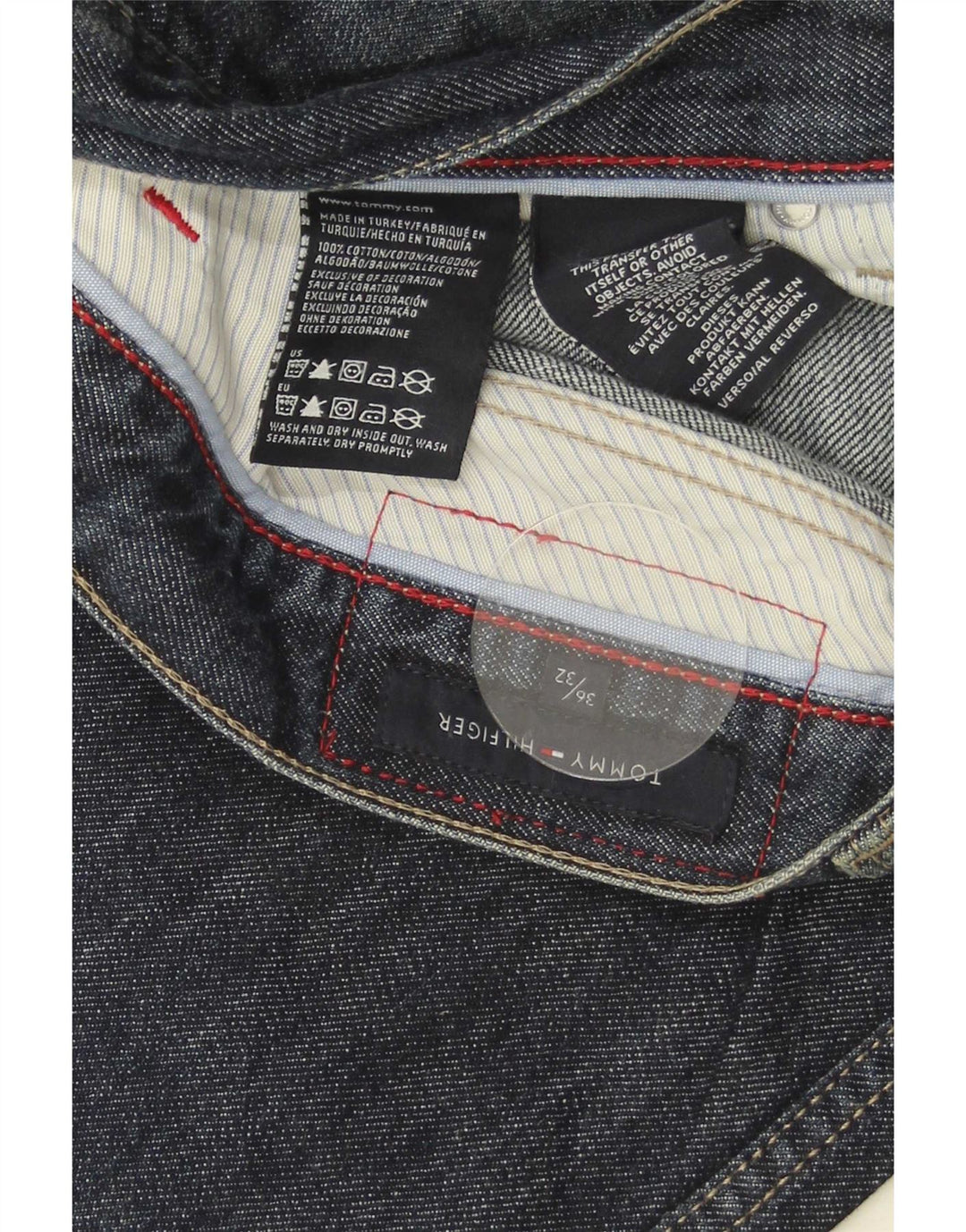 Jeans dritti da uomo Tommy Hilfiger W36 L32 cotone blu