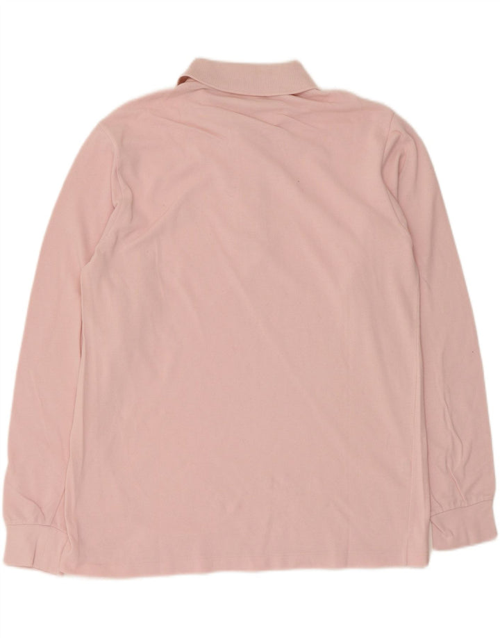Polo da uomo a maniche lunghe Lacoste taglia 4 in cotone rosa medio