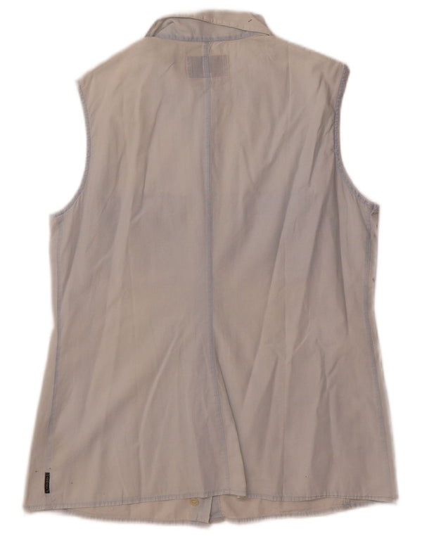 Camicia senza maniche da donna Armani Jeans UK 14 grande cotone blu