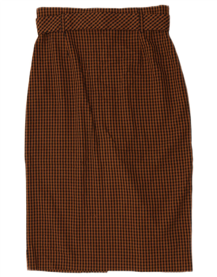 Minigonna Zara Trafaluc da donna grande W32 a quadretti marrone