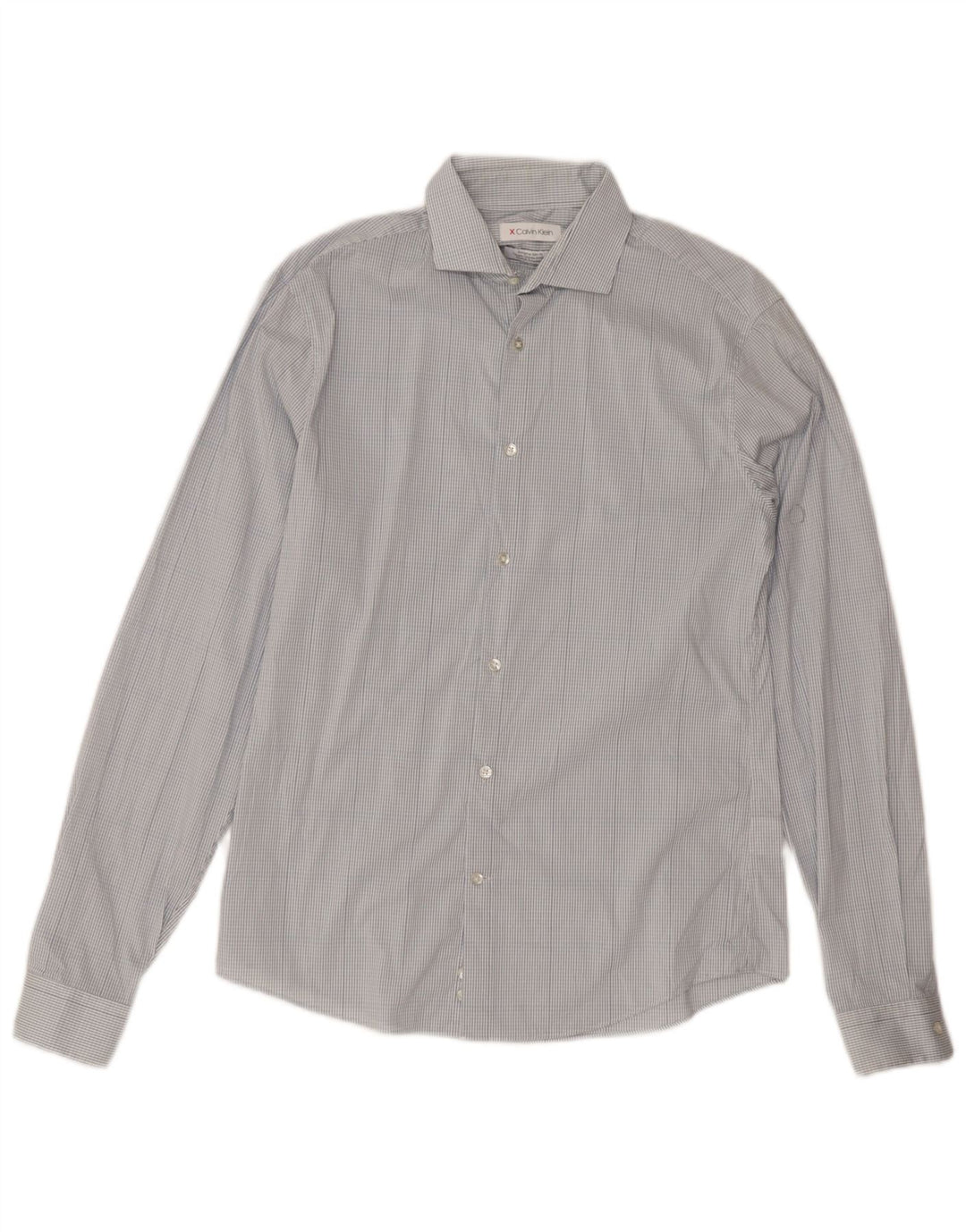 Camicia Calvin Klein da uomo extra slim fit taglia 15 a quadri blu medio