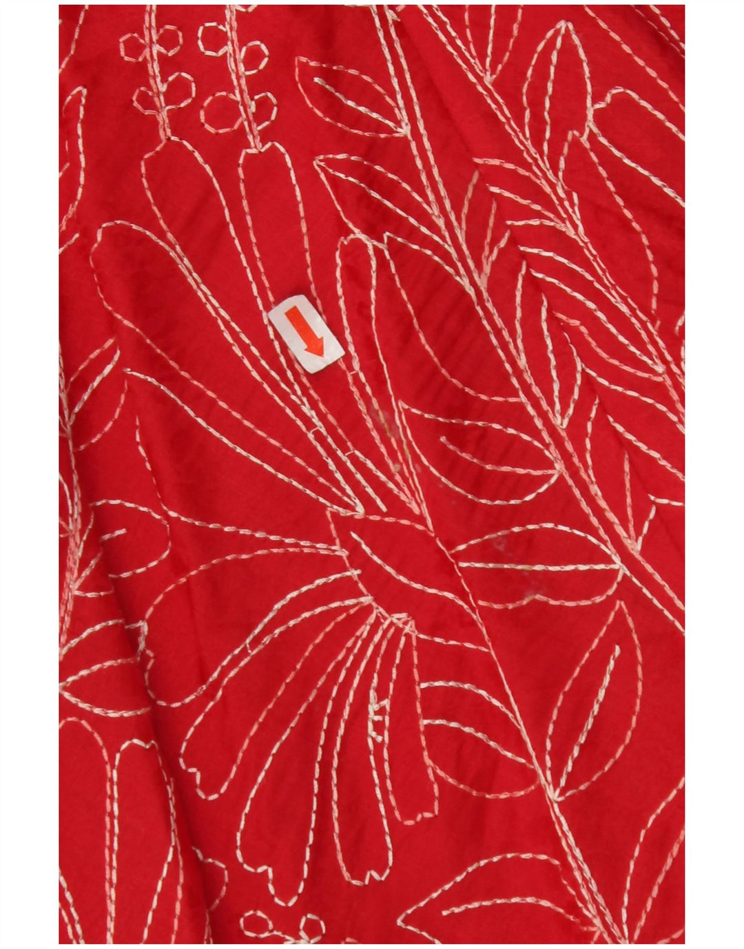 MONSOON Gonna a trapezio da donna UK 10 piccola W30 seta floreale rossa