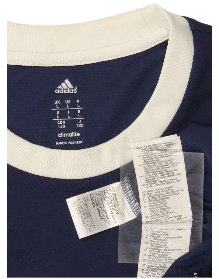 Adidas Uomo Climalite Top manica lunga grande poliestere blu navy