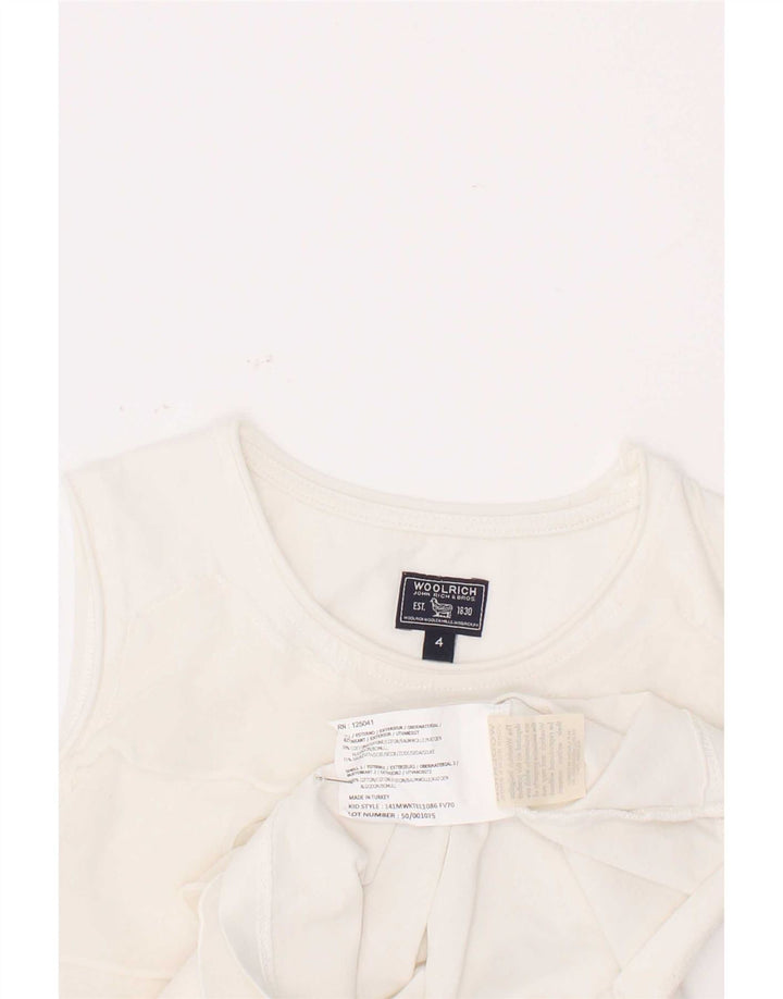Camicetta senza maniche per bambina Woolrich Top 3-4 anni in cotone bianco