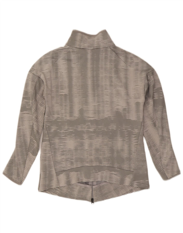 Giacca da tuta da donna ADIDAS UK 12/14 Poliestere a righe grigio medio