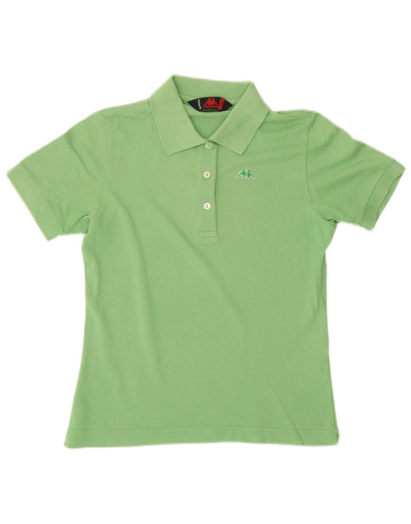 Polo Kappa da donna UK 10 piccola in cotone verde