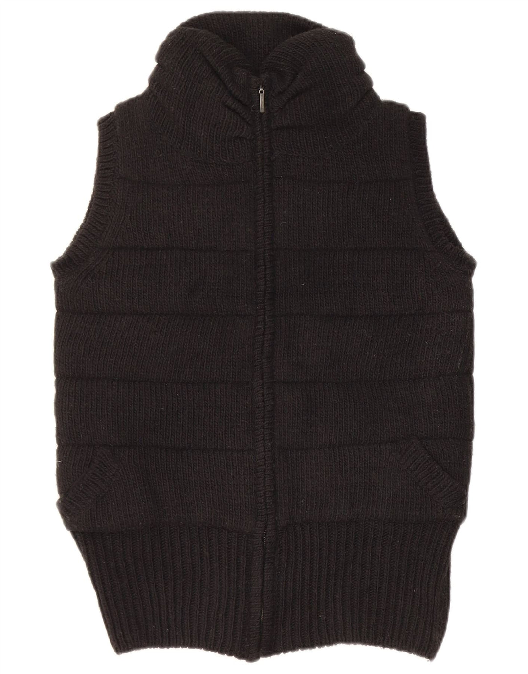 Gilet lavorato a maglia da donna Zara UK 14 medio nero acrilico