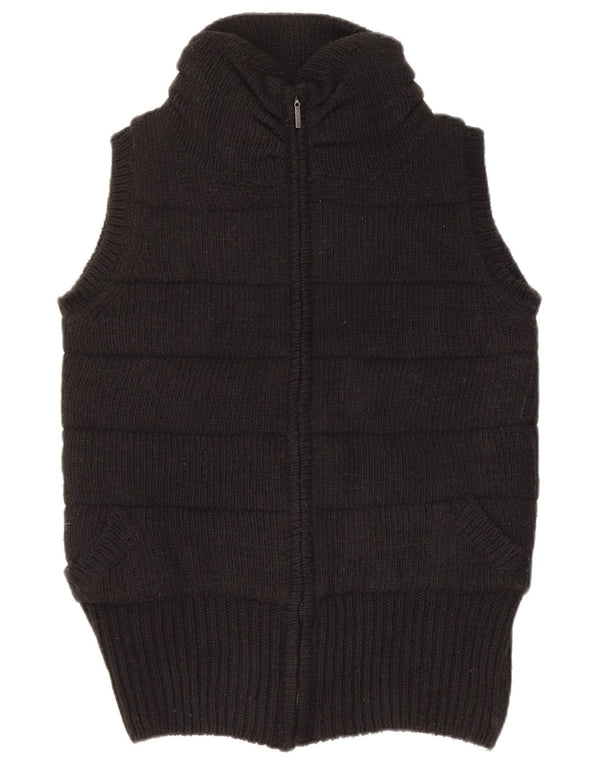 Gilet lavorato a maglia da donna Zara UK 14 medio nero acrilico