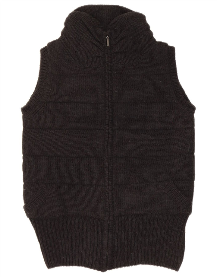 Gilet lavorato a maglia da donna Zara UK 14 medio nero acrilico