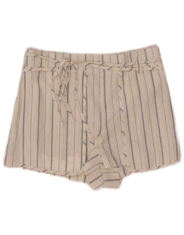 Pantaloni caldi a vita alta da donna Zara piccoli W26 a righe bianche