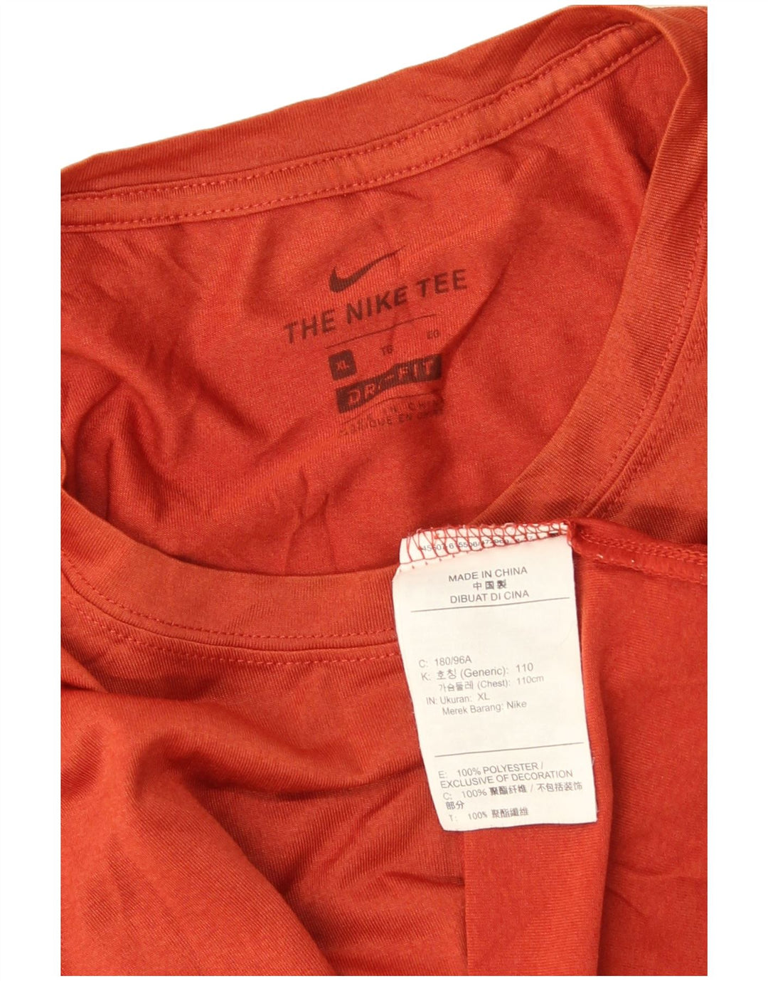 T-shirt NIKE da uomo Dri Fit Top XL arancione poliestere