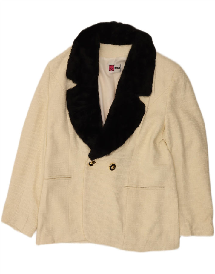 Giacca blazer vintage da uomo IT 48 color block bianco sporco medio