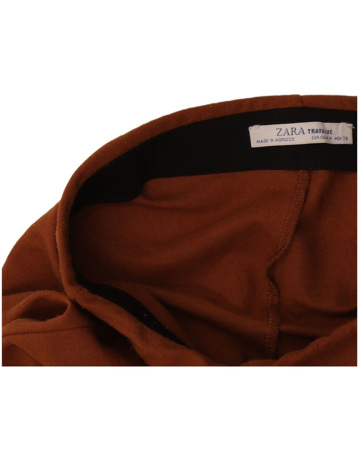 Pantaloni casual a gamba larga da donna Zara medi W28 L30 marroni