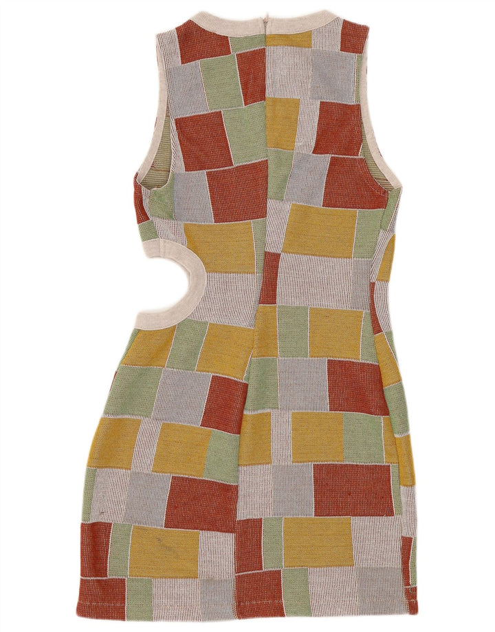 Abito aderente senza maniche da donna Zara UK 12 Medio multicolore geometrico