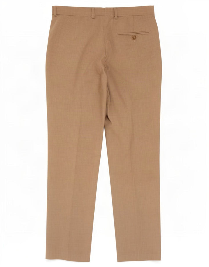Pantaloni da abito vestibilità regolare da uomo Marks & Spencer W32 L31 Poliestere beige