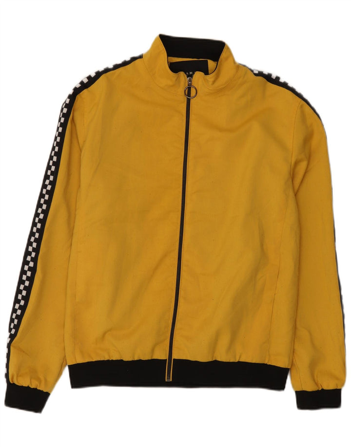 Giubbotto bomber grafico da donna Zara UK 40 grande poliestere color block giallo