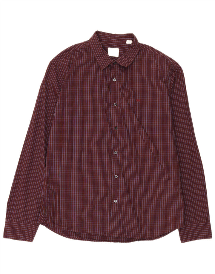 Camicia da uomo Dockers in cotone a quadri grandi bordeaux