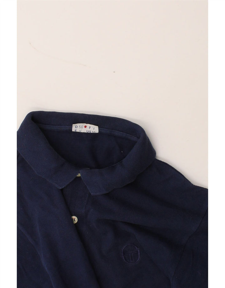 SERGIO TACCHINI Mens Polo Shirt Medium Navy Blue Cotton Vintage Sergio Tacchini and Second-Hand Sergio Tacchini from Messina Hembry 