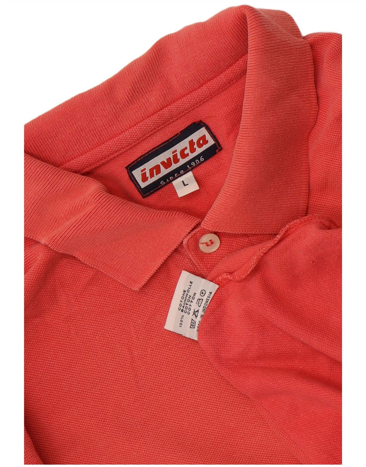 Polo da uomo a maniche lunghe Invicta Large in cotone rosso