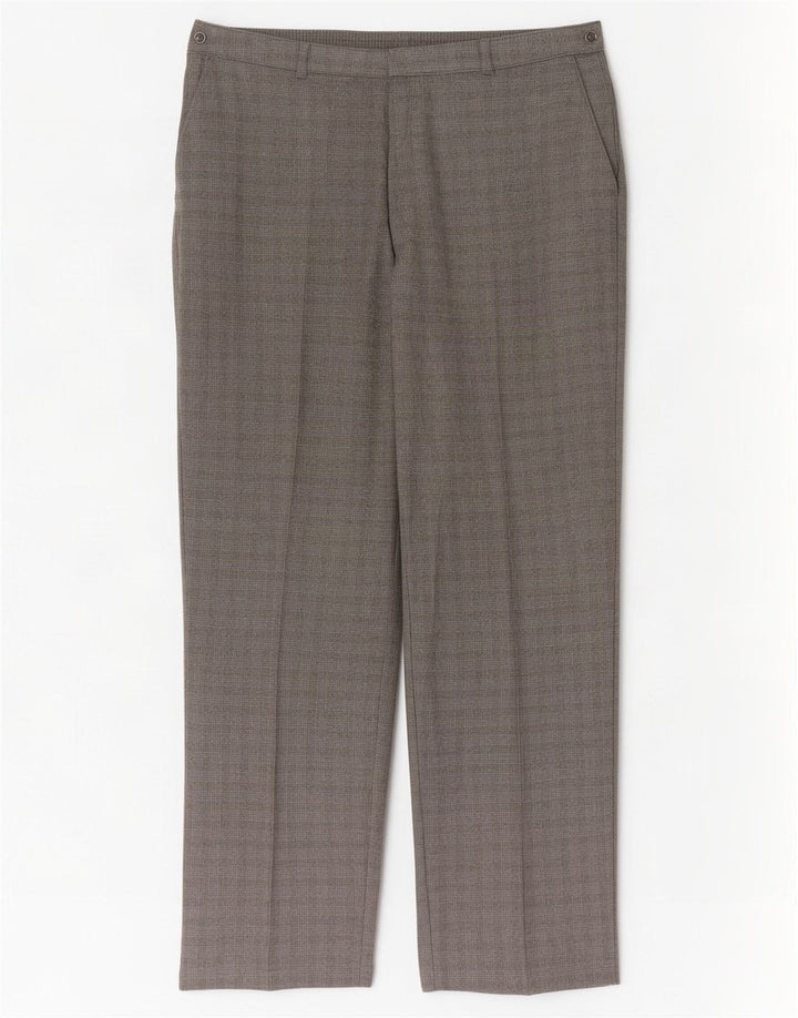 Pantaloni casual da donna Marks & Spencer UK 16 Large W36 L28 a quadri grigi
