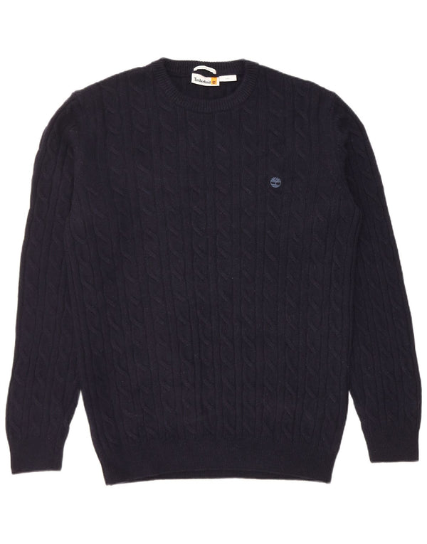 Timberland Maglione da uomo girocollo vestibilità regolare maglione grande lana blu navy