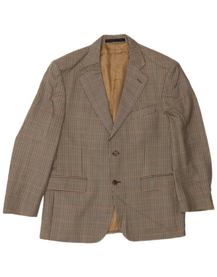 Giacca blazer a 2 bottoni da uomo Marks & Spencer UK 40 Lana a quadri beige medio