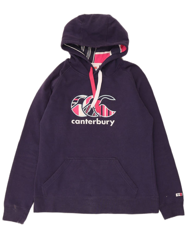 Maglione con cappuccio grafico da donna Canterbury Uglies UK 12 medio blu navy