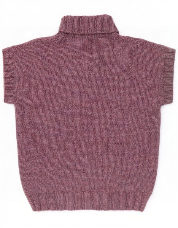 Canotta vintage da donna con collo alto e canotta UK 14 grande viola