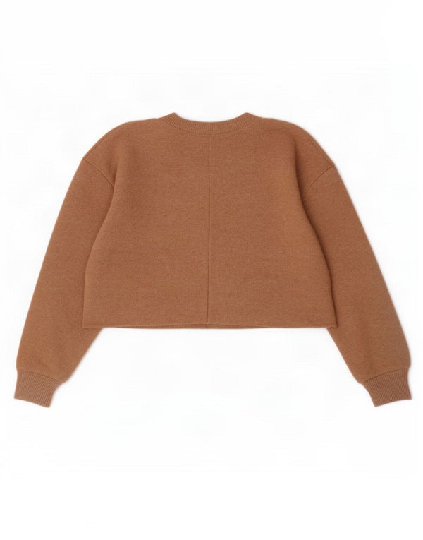 Felpa corta da donna Zara UK 14 Poliestere beige medio
