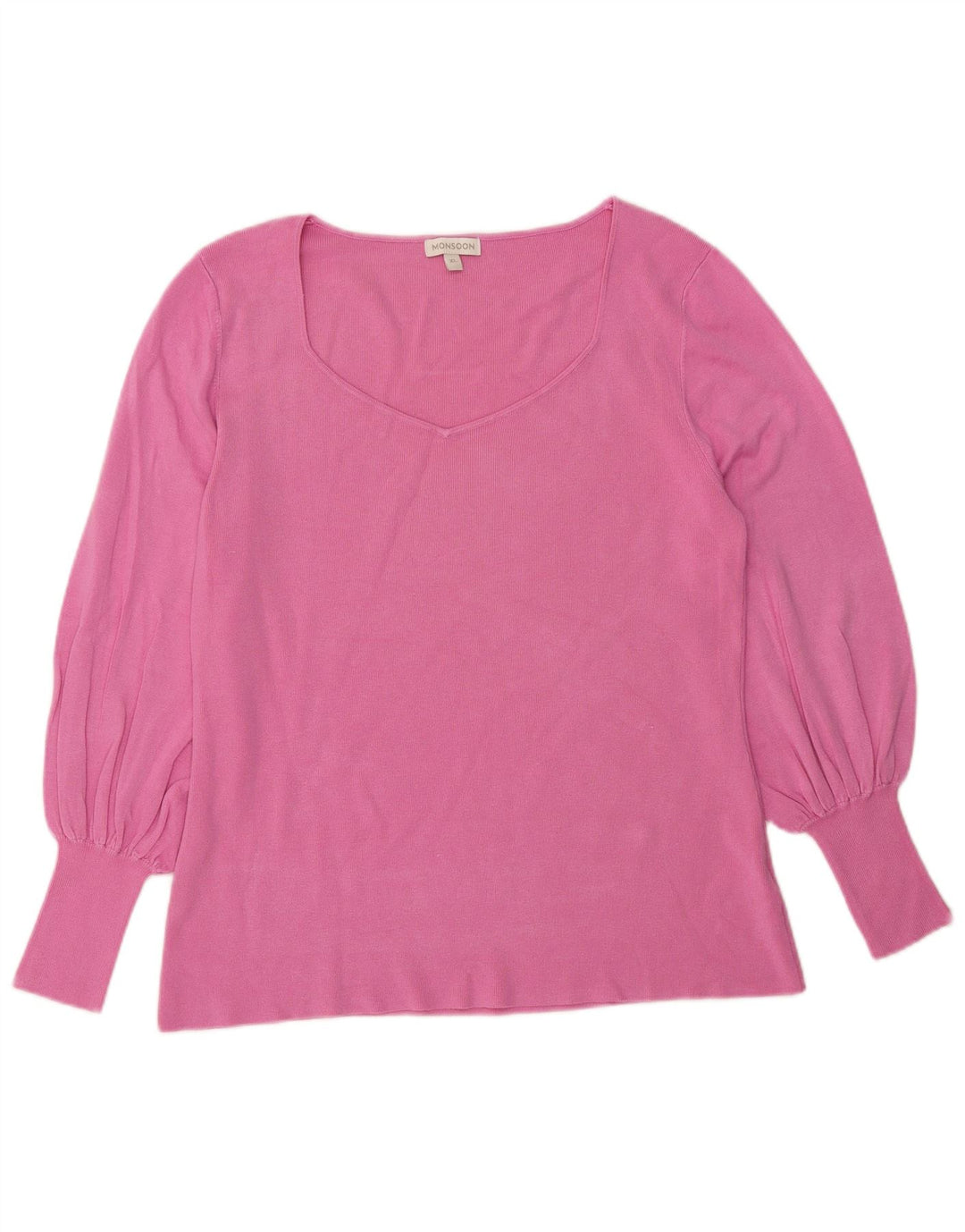 MONSOON Maglione da donna con scollo a V UK 18 XL Viscosa rosa