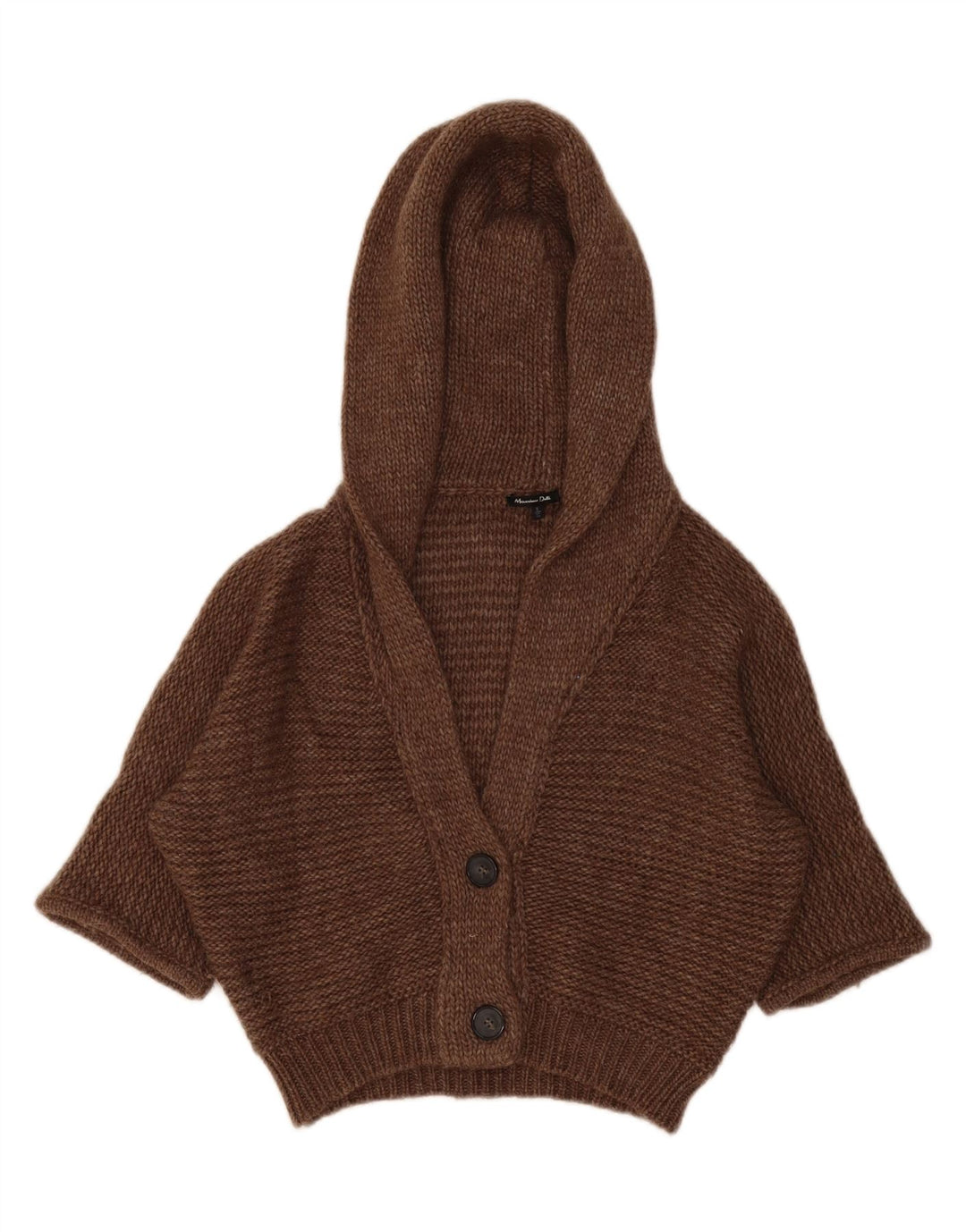 Maglione cardigan con maniche a 3/4 da donna Massimo Dutti UK 10 piccolo marrone