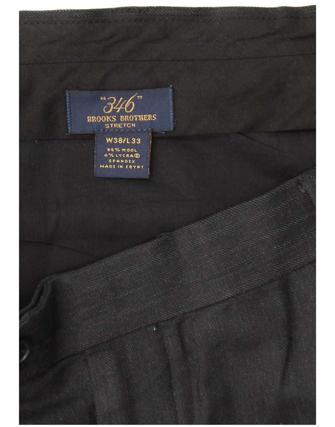 BROOKS BROTHERS Pantaloni da abito con pegging da uomo 346 W38 L33 Lana nera