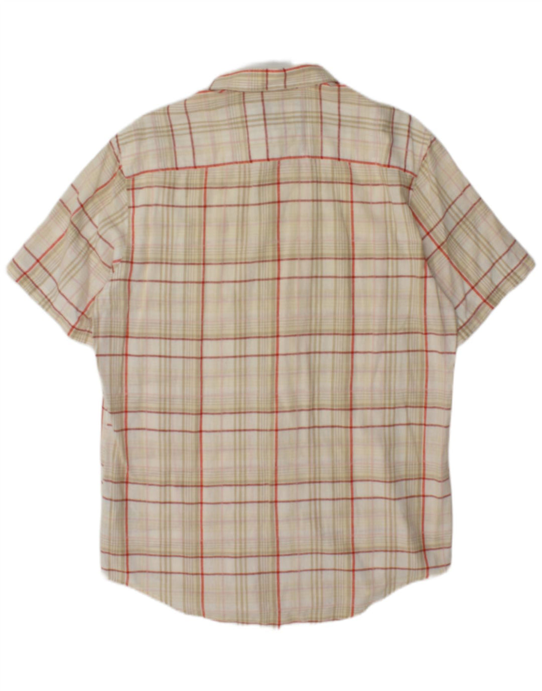 Camicia Timberland da uomo a maniche corte vestibilità regolare Lino a quadri beige medio