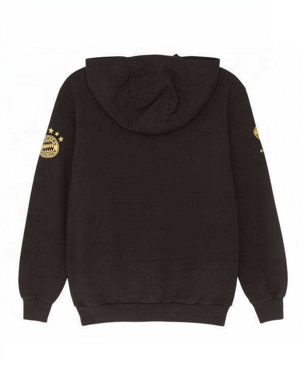 Felpa con cappuccio grafica da uomo Adidas FC Bayern Munchen piccola in cotone nero
